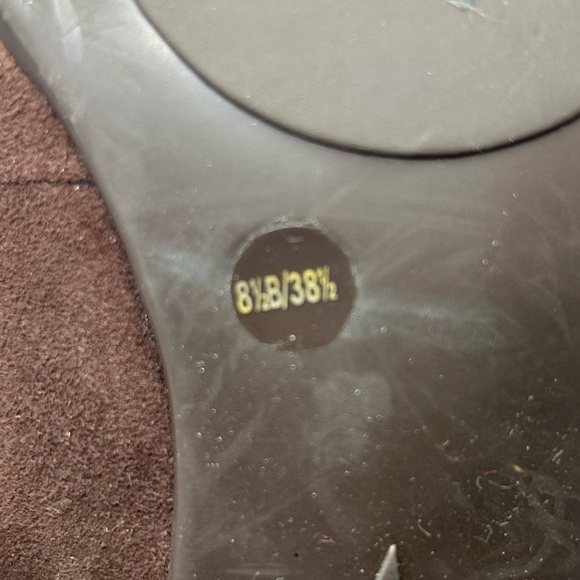 Vince Camuto Chocolate Brown Suede Pink Bow Heels Size 8.5 - Picture 13 of 15